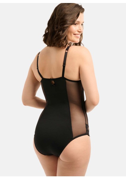 Klasik Yaka Siyah Kadın Body 20564 fiyatları
