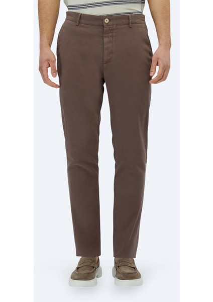 Kahverengi Dokuma Jogging Fit Casual Pamuk Karışımlı Pantolon