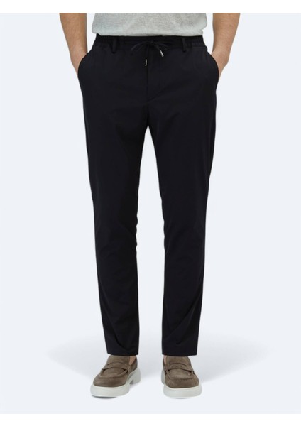 Lacivert Düz Dokuma Casual Pantolon