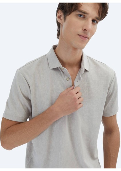 Bej Jakarlı Polo Yaka T-Shirt modelleri