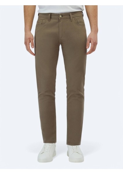 Fındık Düz Dokuma Slim Fit Casual Pamuk Karışımlı Pantolon fiyatları