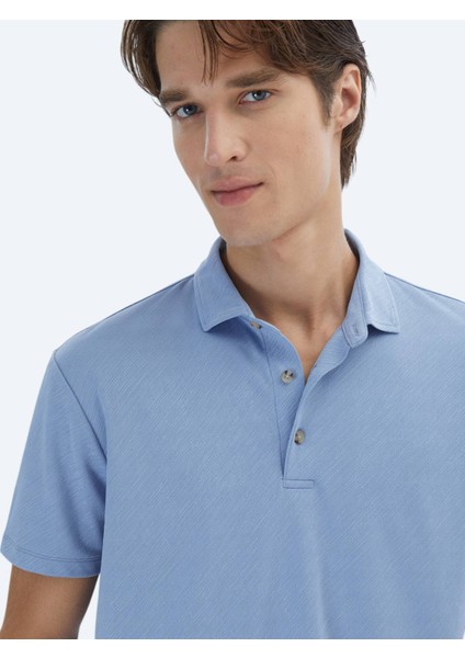 Mavi Jakarlı Polo Yaka T-Shirt modelleri