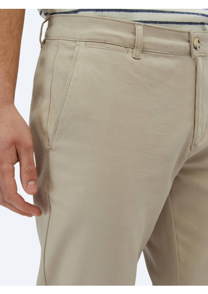 Bej Düz Dokuma Regular Fit Casual Pamuk Karışımlı Pantolon fırsatları