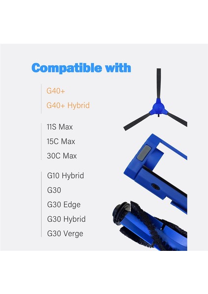 G40+, G40+ Hybrid, 35C, Robovac 11S, 25C, 15C, Robovac 30 ile Uyumlu Fırçalar (Yurt Dışından)