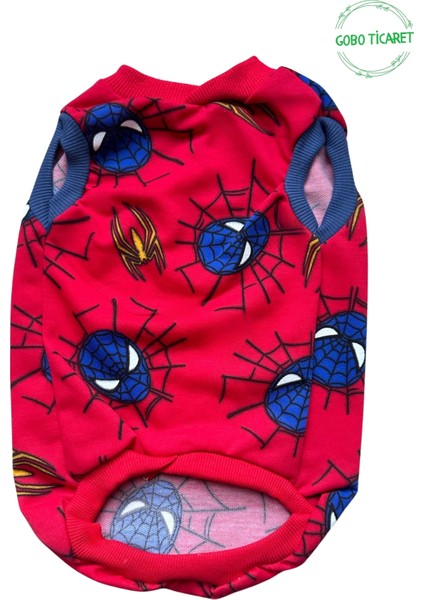 Kırmızı Örümcek Adam Spider Man Desenli Kedi Köpek Kıyafeti Elbisesi