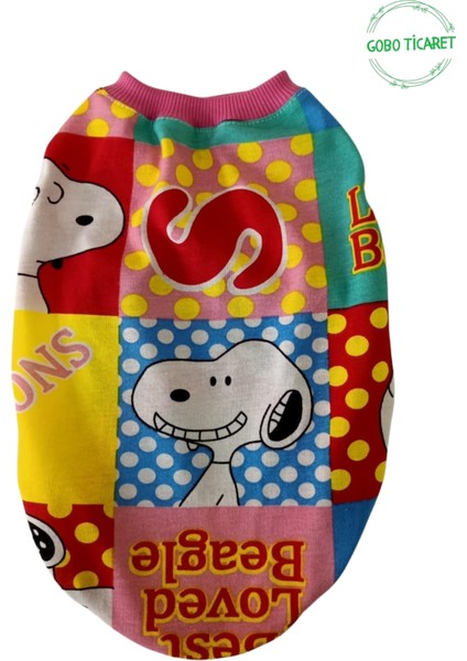 Snoopy Desenli Pembe Kollu Kedi Köpek Kıyafeti Elbisesi fiyatları