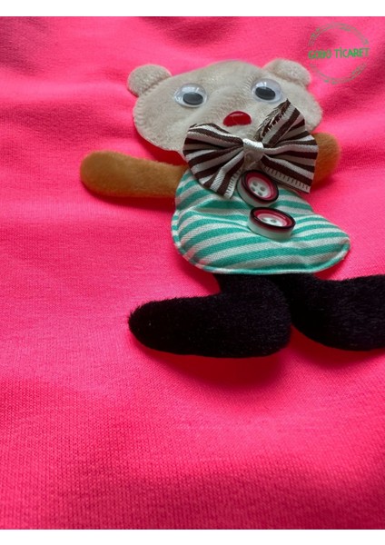 Ayıcık Aksesuarlı Fosforlu Pembe Kedi Köpek Kıyafeti Elbisesi modelleri