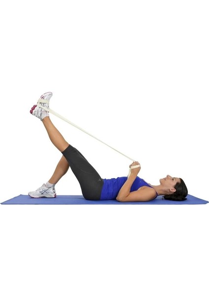 Bej Egzersiz Bandı Pilates Lastiği 5.5 Metre