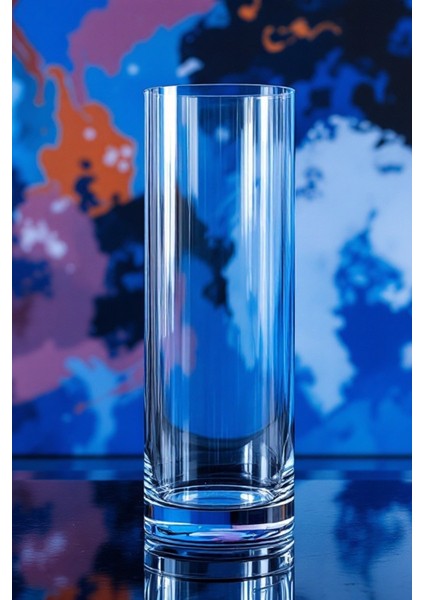 10 cm x 40 cm El Işçiliği Silindir Cam Vazo, Akvaryum , Dekor , Sürahi , Dekoratif, Saksı fırsatları