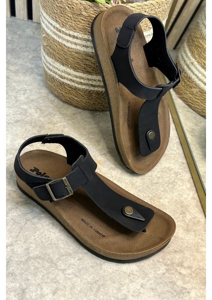 Günlük Kadın Terlik Tek Parmak Arası Rahat Mantar Taban Tokalı Ayarlanabilir Sandalet 148 - 34170