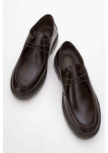 Erkek Kalın Taban Comfort Ayakkabı Deri Cr 2646 Kahverengi indirimleri