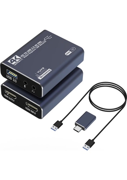 Video Yakalama Kartı Grabber - Uyumlu 4K 60Hz 30Hz USB 3.0 C 1080P 60FPS 30FPS Hd Kaydedici Canlı Oyun Için Yakalama (Yurt Dışından)