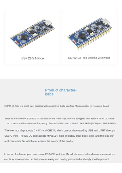 ESP32-S3--M Mikrodenetleyici 2.4ghz Wi-Fi Geliştirme Kartı 240MHZ Çift Çekirdekli Işlemci (Yurt Dışından)