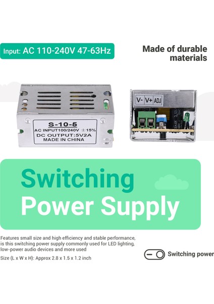 Ac 110-240V - Dc 5V Anahtarlama Güç Kaynağı Dönüştürücü SA10-05 (Yurt Dışından)