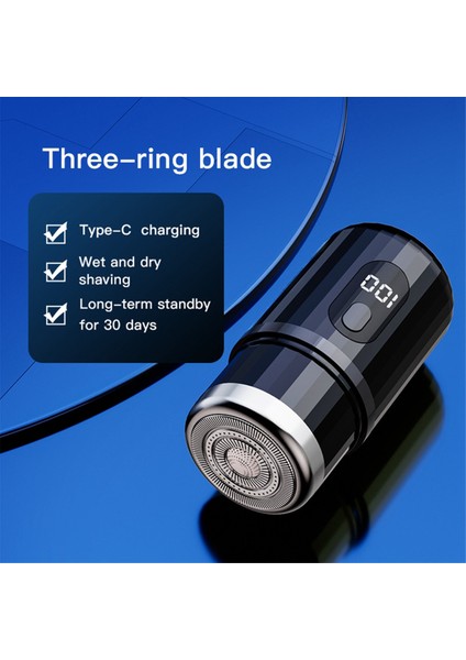 Mini Elektrikli Tıraş Makinesi Taşınabilir USB Şarj Edilebilir Cep Seyahat Yıkanabilir Kablosuz Düzeltici Siyah (Yurt Dışından)