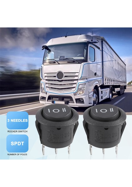 2 x Ac 6A/250V 10A/125V 3 Pin Spdt On/off/on Pozisyon Yuvarlak Tekne Salıncak Anahtarı (Yurt Dışından)