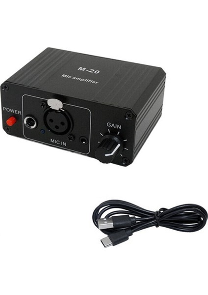 Dinamik Mikrofon Kondansatör Mikrofon Amplifikatörü M-20 Ses 48V Fantom Güç Şarjı Siyah Canlı Ses Kartı Hoparlör C (Yurt Dışından)