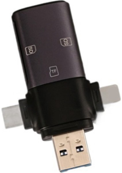 Usb-C+Usb3.0+Port Sd Kart Okuyucu Otg Adaptörü Bellek Android Pc Sdxc,sdhc,sd Için (Yurt Dışından)
