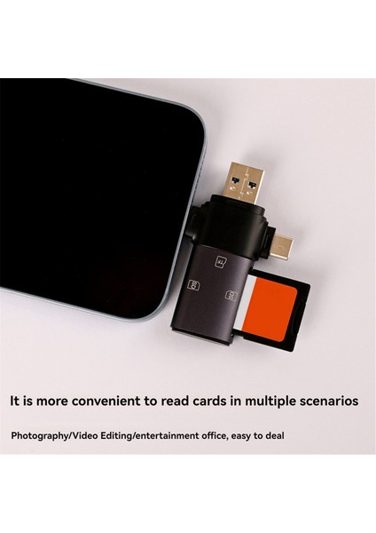 Usb-C+Usb3.0+Port Sd Kart Okuyucu Otg Adaptörü Bellek Android Pc Sdxc,sdhc,sd Için (Yurt Dışından)