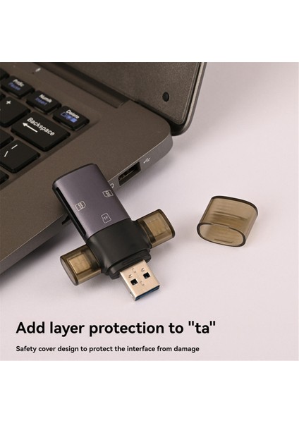 Usb-C+Usb3.0+Port Sd Kart Okuyucu Otg Adaptörü Bellek Android Pc Sdxc,sdhc,sd Için (Yurt Dışından)