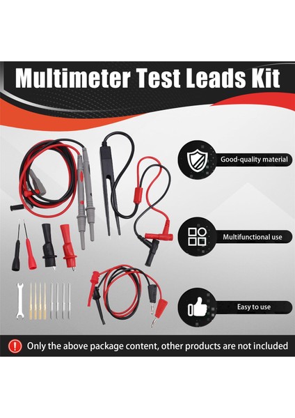 Multimetre Test Uçları Kiti Değiştirilebilir Prob Teli Profesyonel Elektrik Test Seti (Yurt Dışından) fırsatları