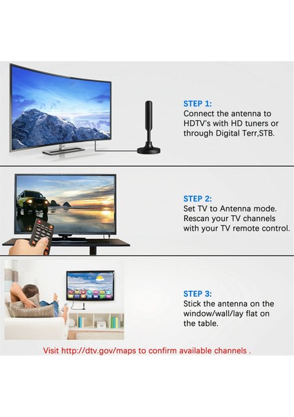 Tv Anteni Hdtv-T Dijital Yüksek Kazanç Iç Mekan Dış Mekan Akıllı Sinyal Alımı Için A (Yurt Dışından) modelleri