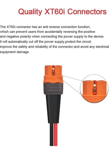 12AWG XT60I Dişi - O-Ring Konnektörü Kalaylı Tel Ile, Rc Pil Güneş Taşınabilir Güç Istasyonu ve Panel Için (Yurt Dışından)