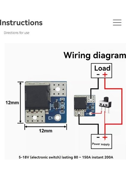 5-18V Mini Yüksek Güç Mos Tetik Anahtarı Sürücü Modülü 200A Maks Fet Pwm Düzenlenmiş Kontrol Kartı (Yurt Dışından)
