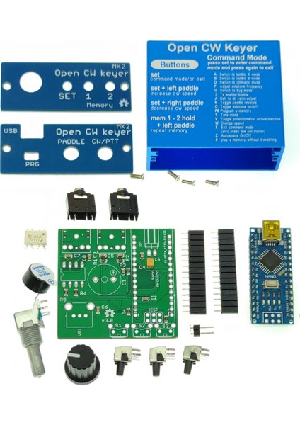Metal Kasalı Open Cw Keyer Mk2 Kiti Hızı 1 Ila 999 Wpm Arasında Ayarlanabilir (Dıy Kitleri) (Yurt Dışından)