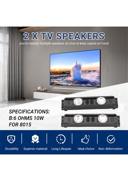 2 Adet Tv Hoparlörü 6 Ohm 10W 8015 Için (Yurt Dışından)