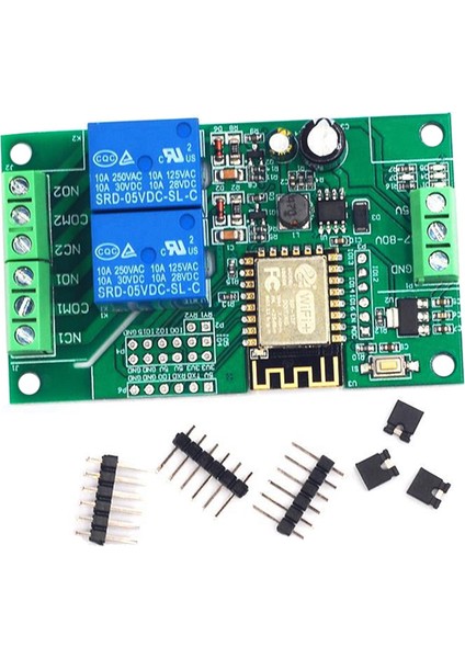 5V/8-80V Güç Kaynağı ESP8266WIFI Çift Kanallı Röle Modülü (Yurt Dışından)