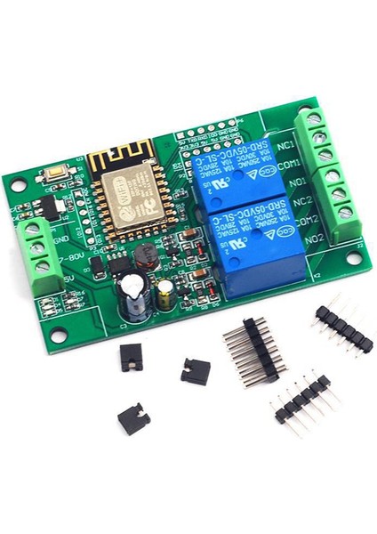 5V/8-80V Güç Kaynağı ESP8266WIFI Çift Kanallı Röle Modülü (Yurt Dışından)