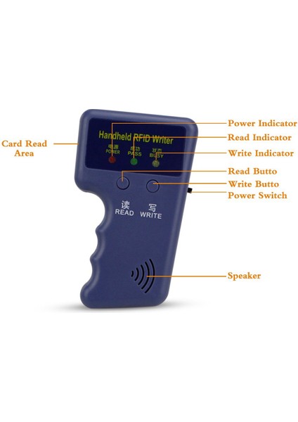 Elde Taşınabilir 125KHZ Rfıd Okuyucu Yazıcı Kopyalayıcı Fotokopi Makinesi, Yükseltme Kimlik Kartı Klonlayıcı Programlayıcı, 10 Adet Yeniden Yazılabilir Kartla (Yurt Dışından) indirimleri