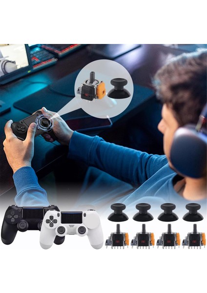 Joystick Yedekleri, 4 Paket Hall Etkisi 3D Analog Sensör Modülü Kontrol Cihazı (Yurt Dışından)