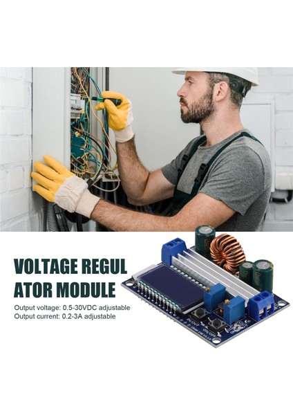 LCD Ekranlı Ayarlanabilir Voltaj Regülatörü Modülü, Çok Yönlü Yükseltme/azaltma Kontrolü, Kendin Yap Leri Için Mükemmel (Yurt Dışından)