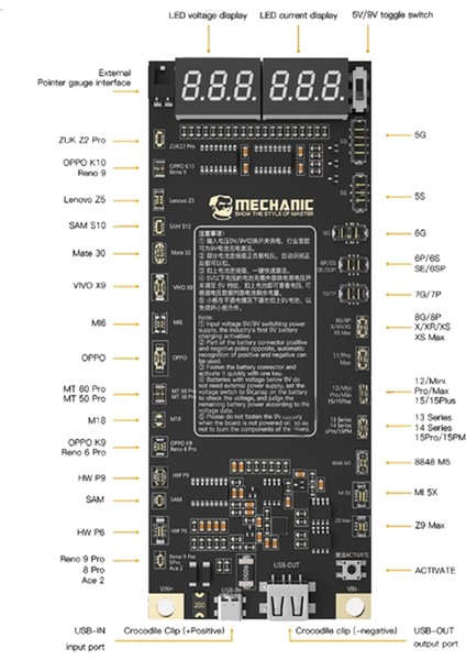 Mechanıc F918 Pil Aktivasyon Algılama Kartı 15 Pro Max Android Tek Tıkla Hızlı Şarj (Yurt Dışından)
