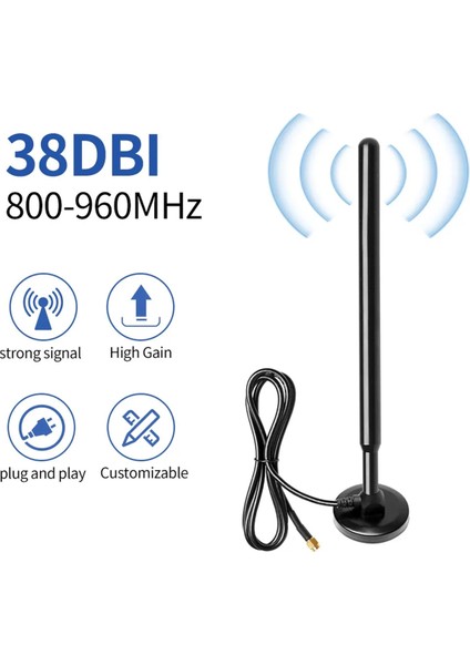 868MHZ 915MHZ Lora Anten Helyum Hotspot Manyetik Taban 38DBI Yüksek Kazançlı Sma Erkek 3 Metre Kablo Bakır Çubuk 800-960MHZ (Yurt Dışından)