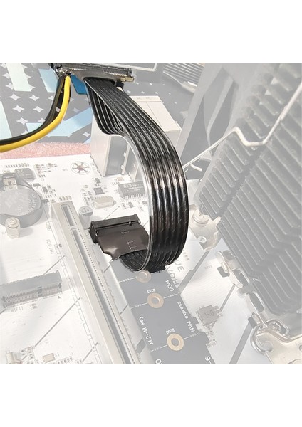 Gümüş Kaplamalı M.2 Nvme - U.2 U.3 Katı Hal Sürücü SSD Adaptörü Pcı-E 4.0 Gen4 Yüksek Hızlı Yükseltici Uzatma Kablosu (B) (Yurt Dışından)