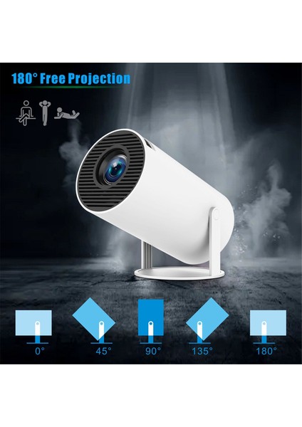 Pro Projektör 4K Android 11 Çift Wifi6 Allwinner H713 Bt5.0 1280X720 Ev Dış Mekan Sinema Projektörü Ingiltere Fişi (Yurt Dışından)