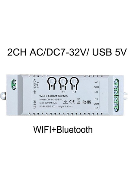 2ch Wifi Akıllı Anahtar Dıy App 7-32V USB 5V 2.4g Ev Otomasyon Modülü Alexa Iftt Için (Yurt Dışından)