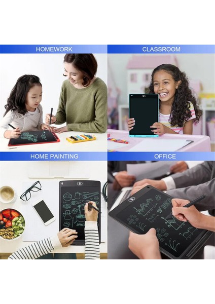 12 Inç LCD Yazı Tahtası Çizim Renkli Grafiti Çocuklar Öğrenciler Oyuncaklar Noel Doğum Günü Hediyesi Mavi (Yurt Dışından) fiyatları