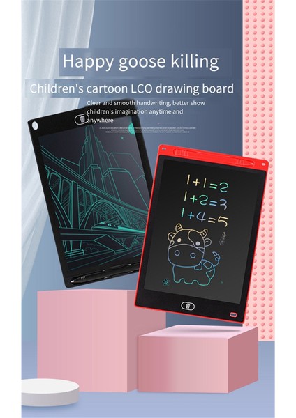 12 Inç LCD Yazı Tahtası Çizim Renkli Grafiti Çocuklar Öğrenciler Oyuncaklar Noel Doğum Günü Hediyesi Mavi (Yurt Dışından) modelleri