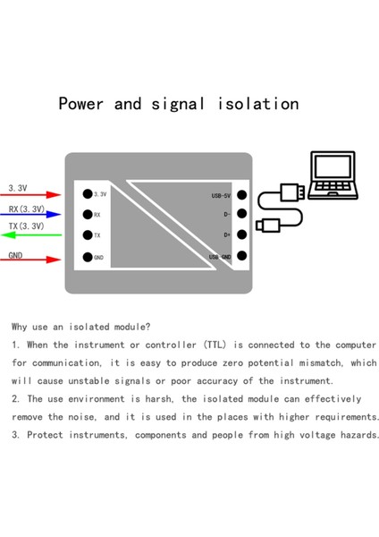 Usb-C'den Seri Port Uart Kart Modülü Izole USB Ttl 3.3V Type-C Indirme Kablosu Yükseltme Fırçası Endüstriyel (Yurt Dışından)