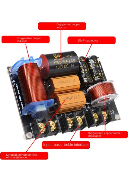 250W Ses Frekans Bölücü Iki Yönlü Hifi Hoparlör Geçiş Aşaması Performansı Yüksek Güç (Yurt Dışından) indirimleri