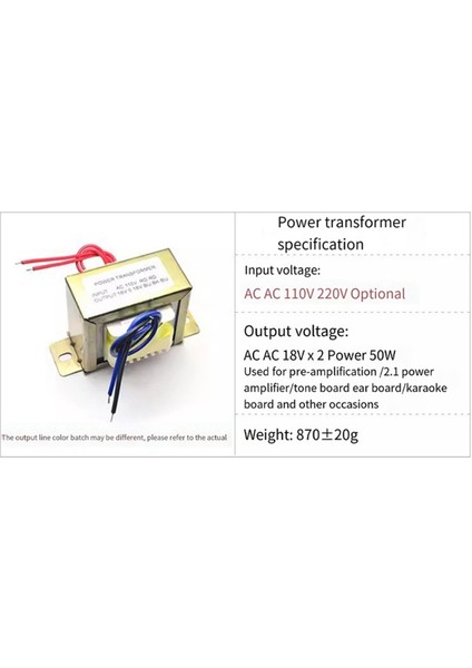 Güç Trafosu Çift Ac 18V 50W Eı 110V Ön Amplifikatör 2.1 Amplifikatör Ton Kartı A Için Opsiyonel (Yurt Dışından)