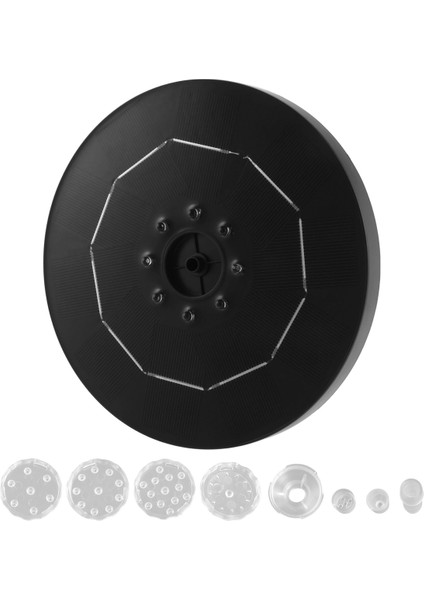 18CM LED Güneş Enerjili Çeşme Pompası 3000MAH Pil 3.5W 6 Nozul Kuş Banyosu Bahçe Su Döngüsü Için (Yurt Dışından)