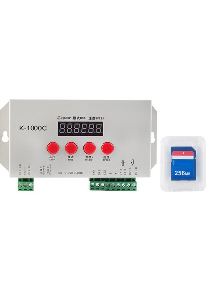 K1000C Sd Kart Kontrolcüsü Rgb WS2801 WS2811 WS2812B LPD6803 LED 2048 Piksel Program DC5-24V (Yurt Dışından)