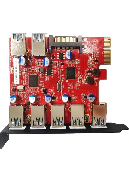 Pcı-E'den Type-C'ye (2), Type-A (5) USB 3.0 5 Portlu Pcı Express Genişletme Kartı, Pcıe Hızlı Şarj Kartı (Yurt Dışından)