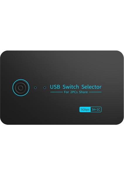 Typec Dönüştürücülü 2 Girişli 4 Çıkışlı Usb3.0 Kvm Anahtarı Hub Hub Denetleyici Adaptörü 5 Gbps Paylaşımlı Klavye Yazdırma (Yurt Dışından)