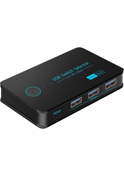 Typec Dönüştürücülü 2 Girişli 4 Çıkışlı Usb3.0 Kvm Anahtarı Hub Hub Denetleyici Adaptörü 5 Gbps Paylaşımlı Klavye Yazdırma (Yurt Dışından)